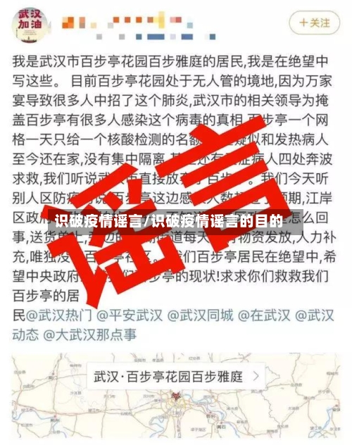 识破疫情谣言/识破疫情谣言的目的